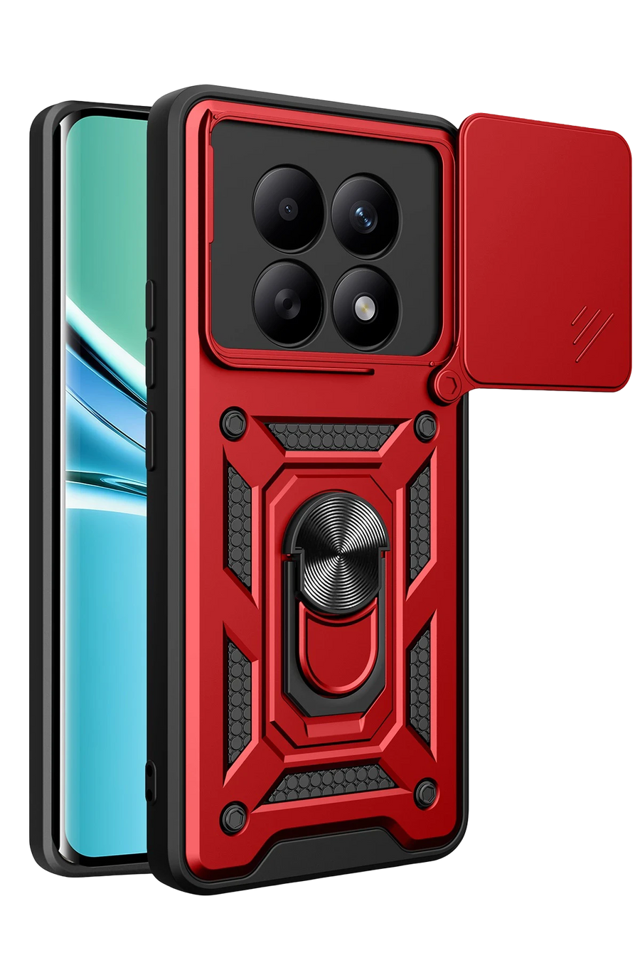 Newface Xiaomi Redmi Note 15 4G Pars Lens Yüzüklü Silikon - Kırmızı