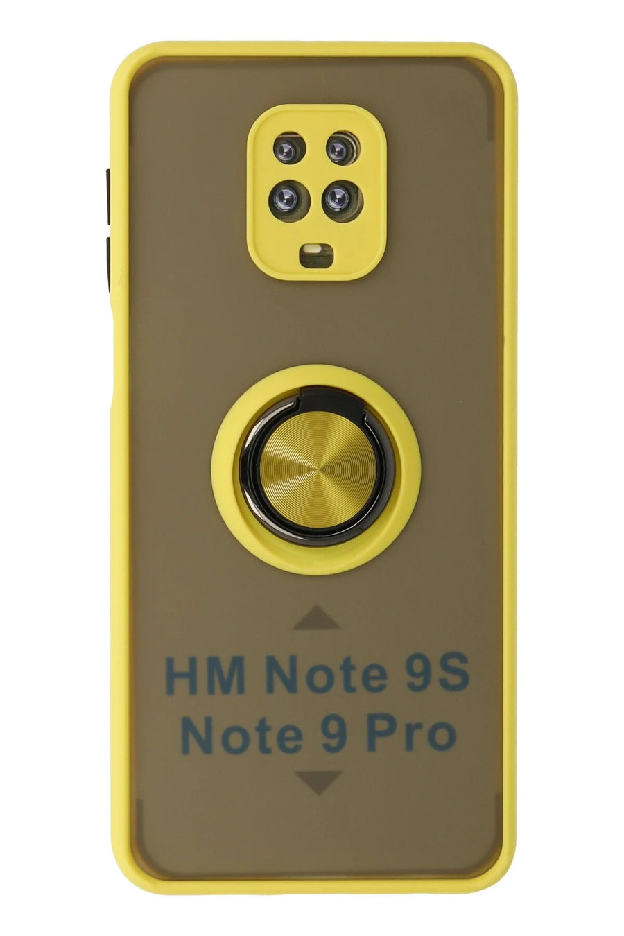 Newface Xiaomi Redmi Note 9 Pro Kılıf Montreal Yüzüklü Silikon Kapak - Sarı