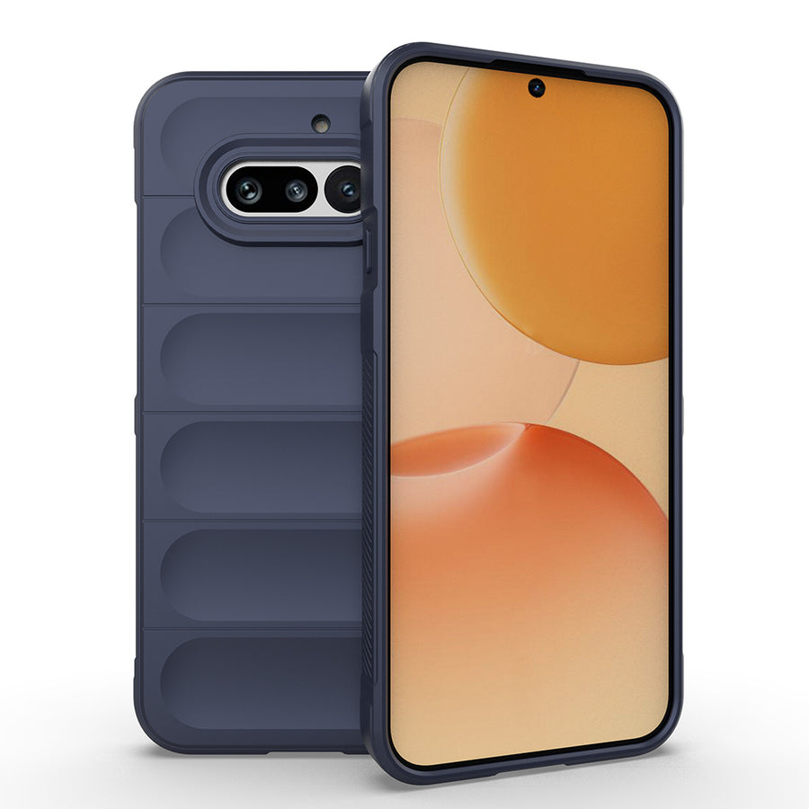 Nothing Phone 4A Kılıf Esnek TPU Oyuklu Arka Yüzey Tasarımlı Zore Etnik Silikon Kılıf - Lacivert