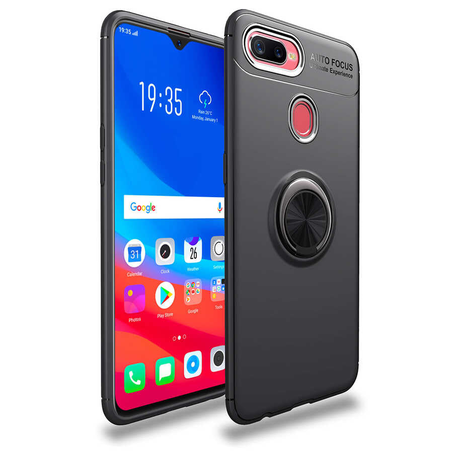 Oppo A12 Kılıf Zore Ravel Silikon Kılıf - Siyah