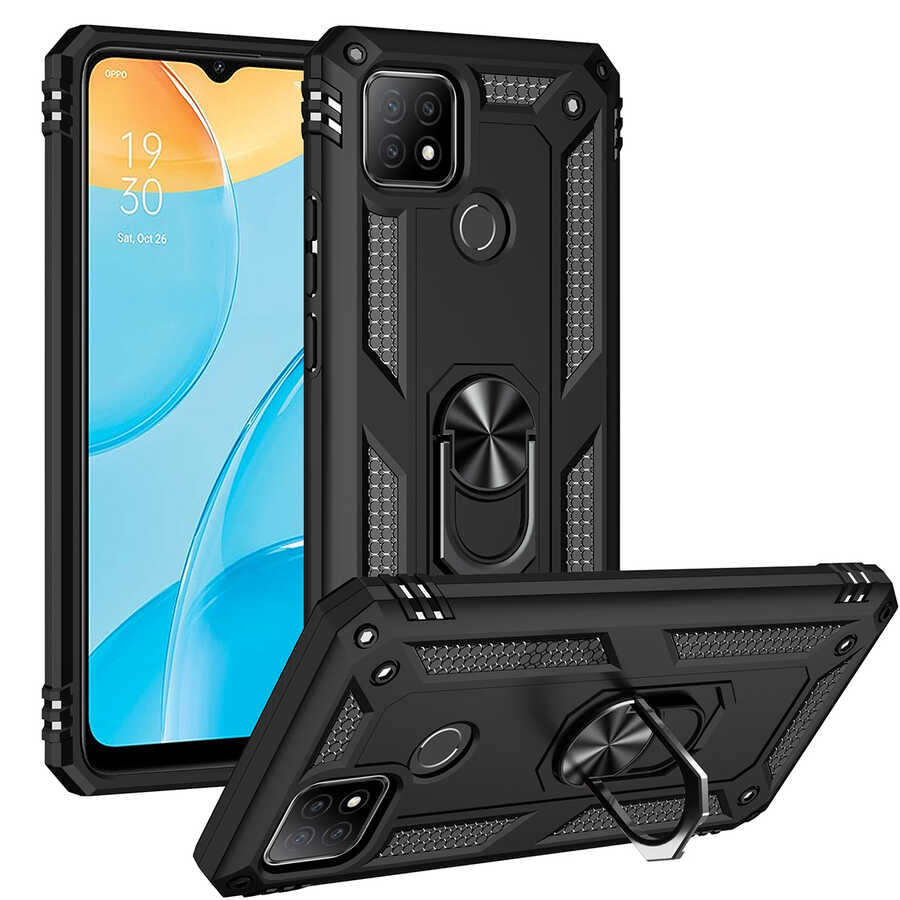 Oppo A15S Kılıf Zore Vega Kılıf - Siyah
