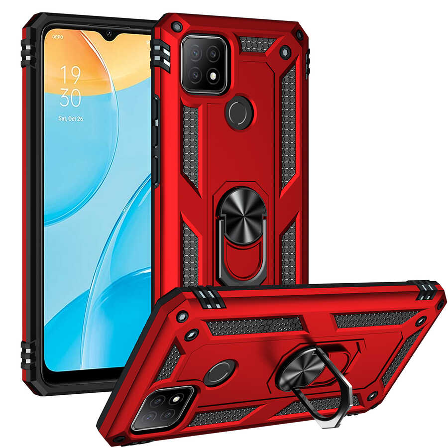 Oppo A15S Kılıf Zore Vega Kılıf - Kırmızı