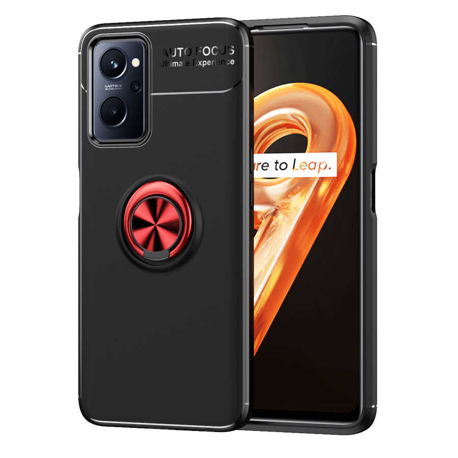 Oppo A36 Kılıf Zore Ravel Silikon Kılıf - Siyah-Kırmızı