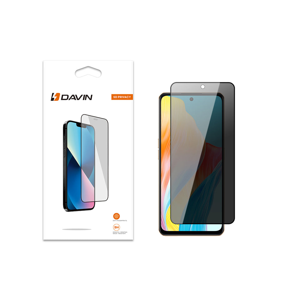 Oppo A38 Davin 5D Privacy Cam Ekran Koruyucu - Siyah