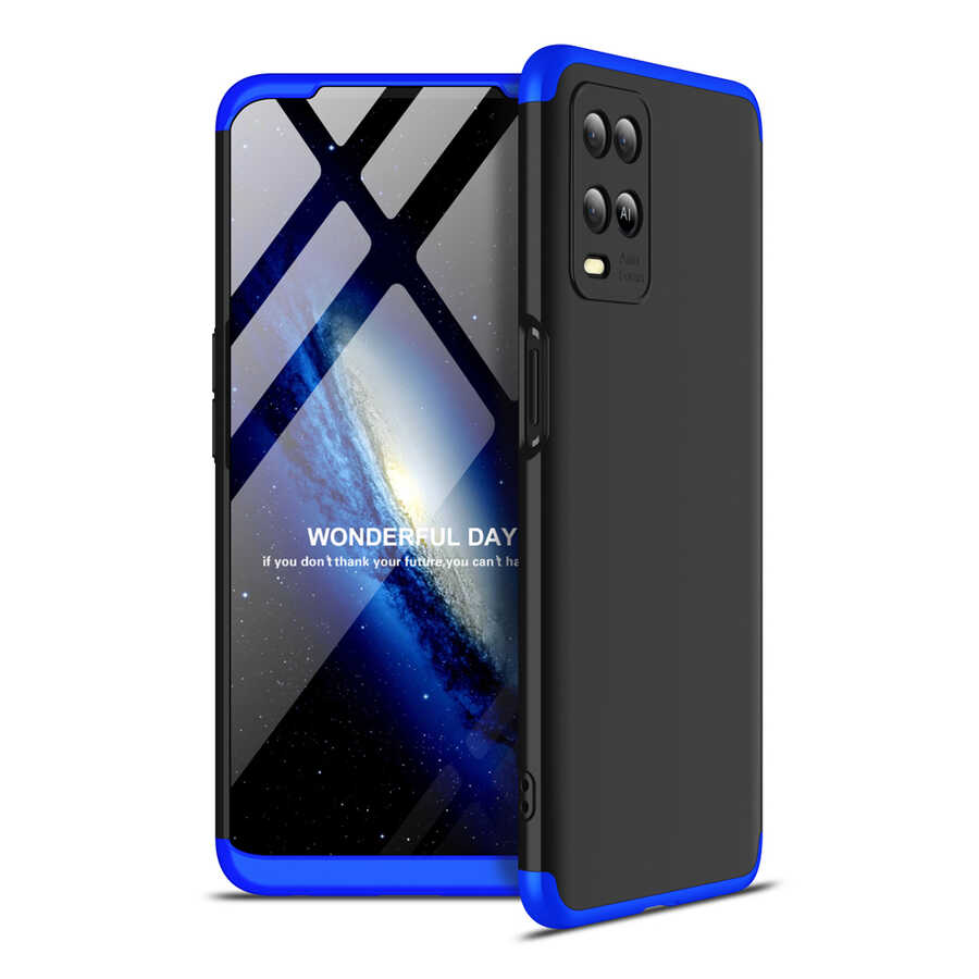 Oppo A54 4G Kılıf Zore Ays Kılıf - Siyah-Mavi