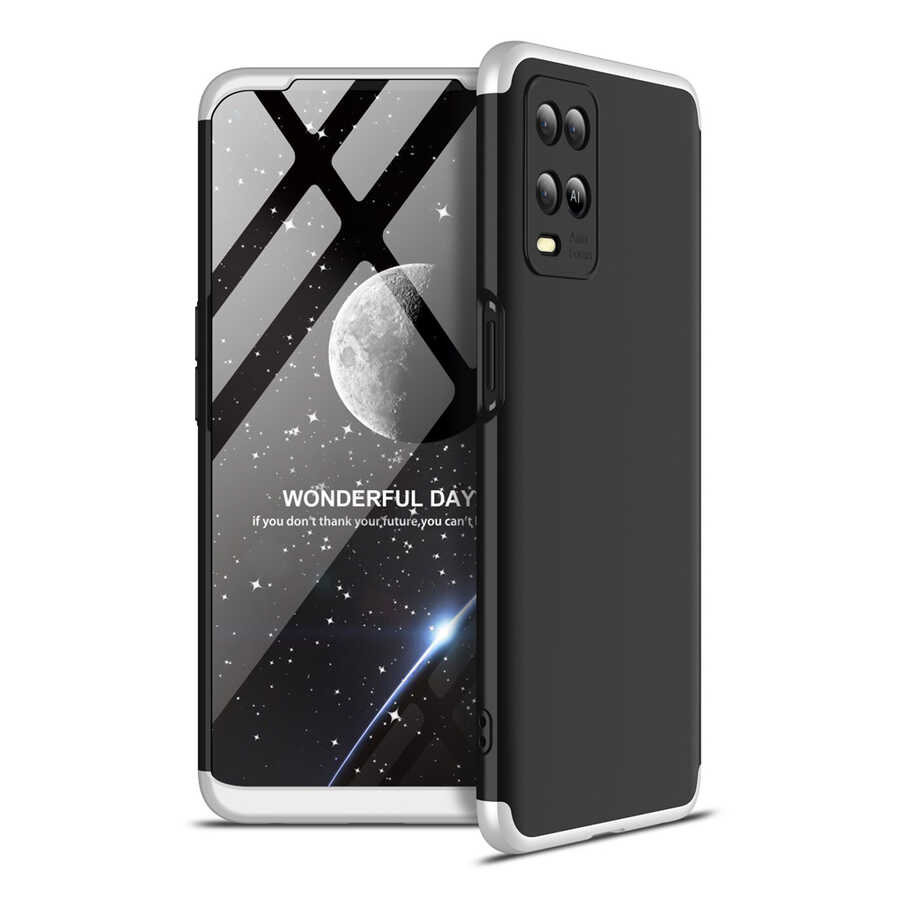 Oppo A54 4G Kılıf Zore Ays Kılıf - Siyah-Gri