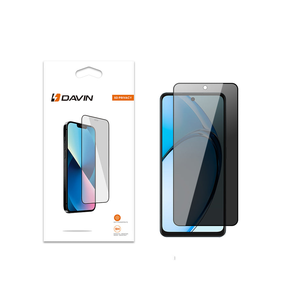 Oppo A60 Davin 5D Privacy Cam Ekran Koruyucu - Siyah