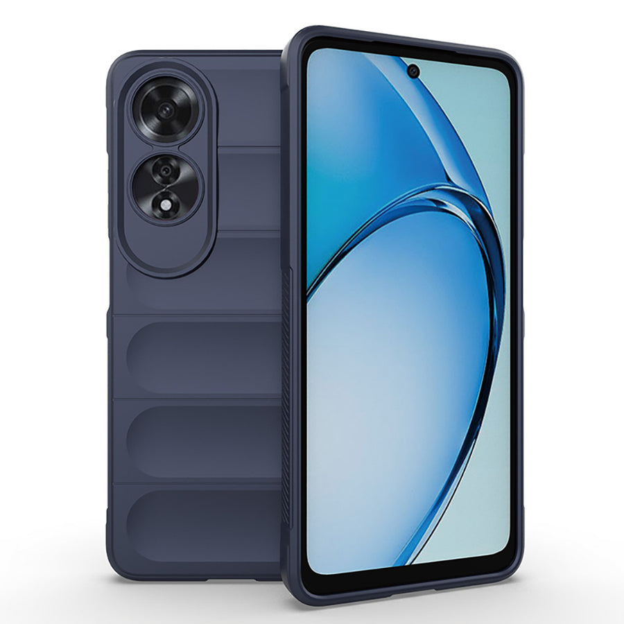 Oppo A60 Kılıf Esnek TPU Oyuklu Arka Yüzey Tasarımlı Zore Etnik Silikon Kılıf - Lacivert