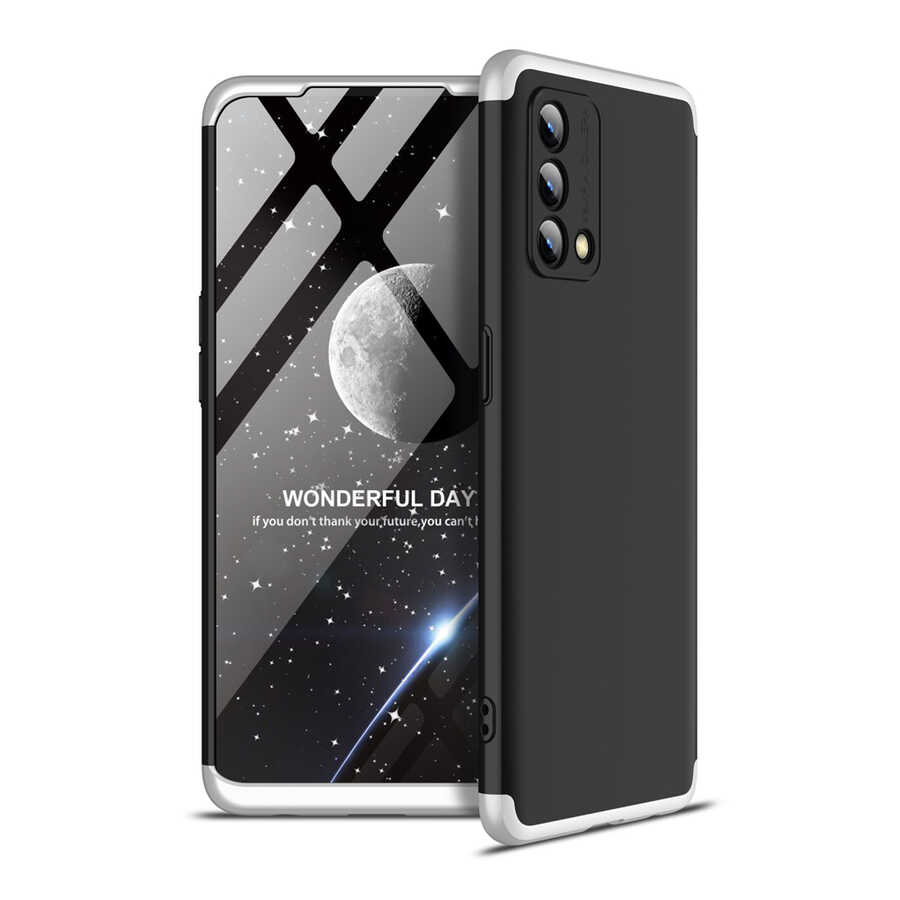 Oppo A74 4G Kılıf Zore Ays Kılıf - Siyah-Gri