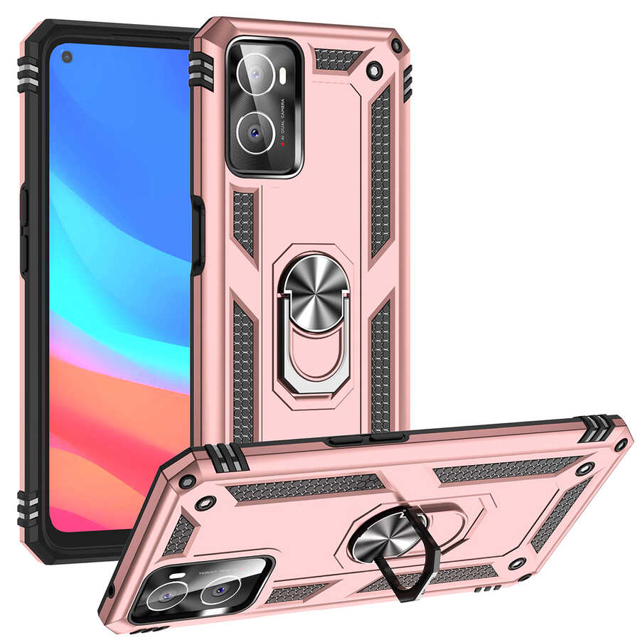 Oppo A96 4G Kılıf Zore Vega Kılıf - Rose Gold