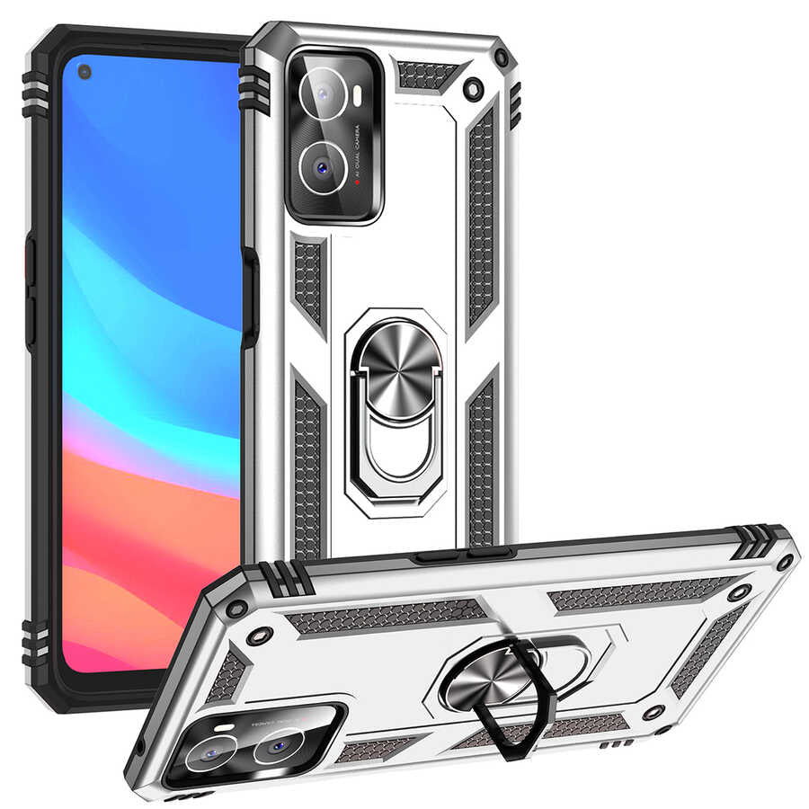 Oppo A96 4G Kılıf Zore Vega Kılıf - Gri