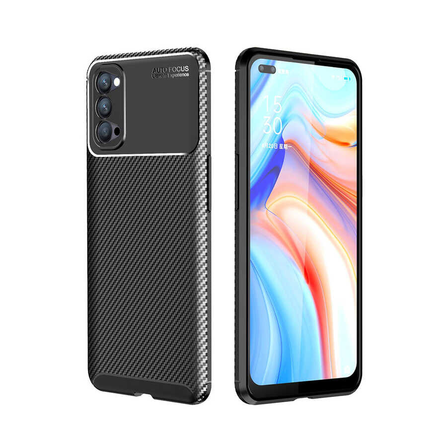 Oppo Reno 4 Kılıf Zore Negro Silikon Kılıf - Siyah