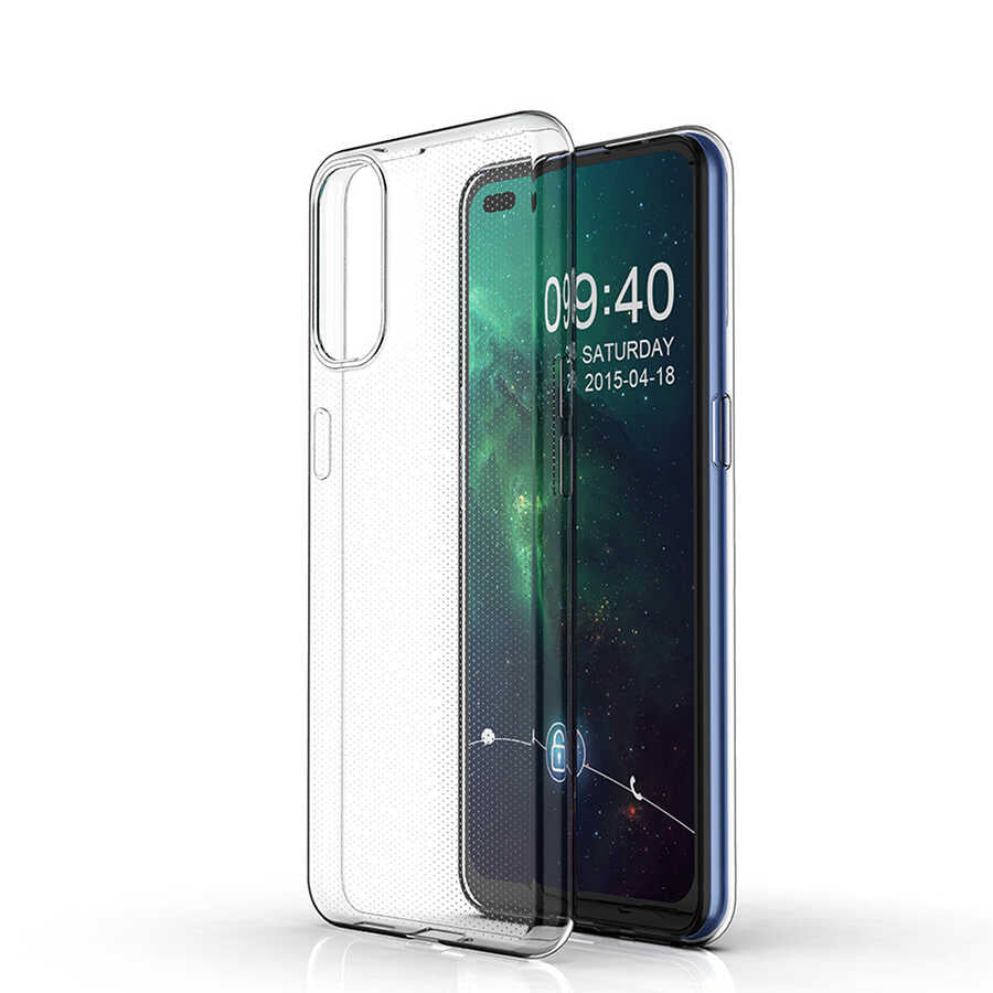 Oppo Reno 4 Kılıf Zore Süper Silikon Kılıf - Renksiz