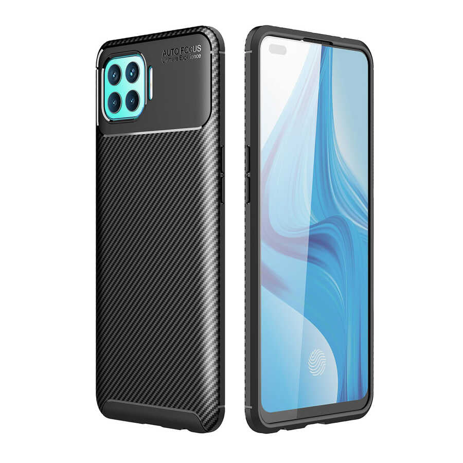 Oppo Reno 4 Lite Kılıf Zore Negro Silikon Kılıf - Siyah