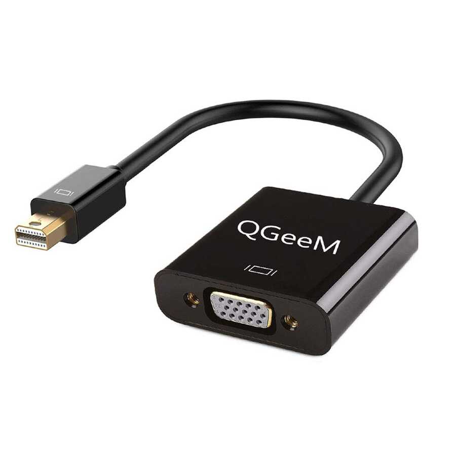 Qgeem QG-HD17 Mini Display Port To VGA Dönüştürücü - Siyah