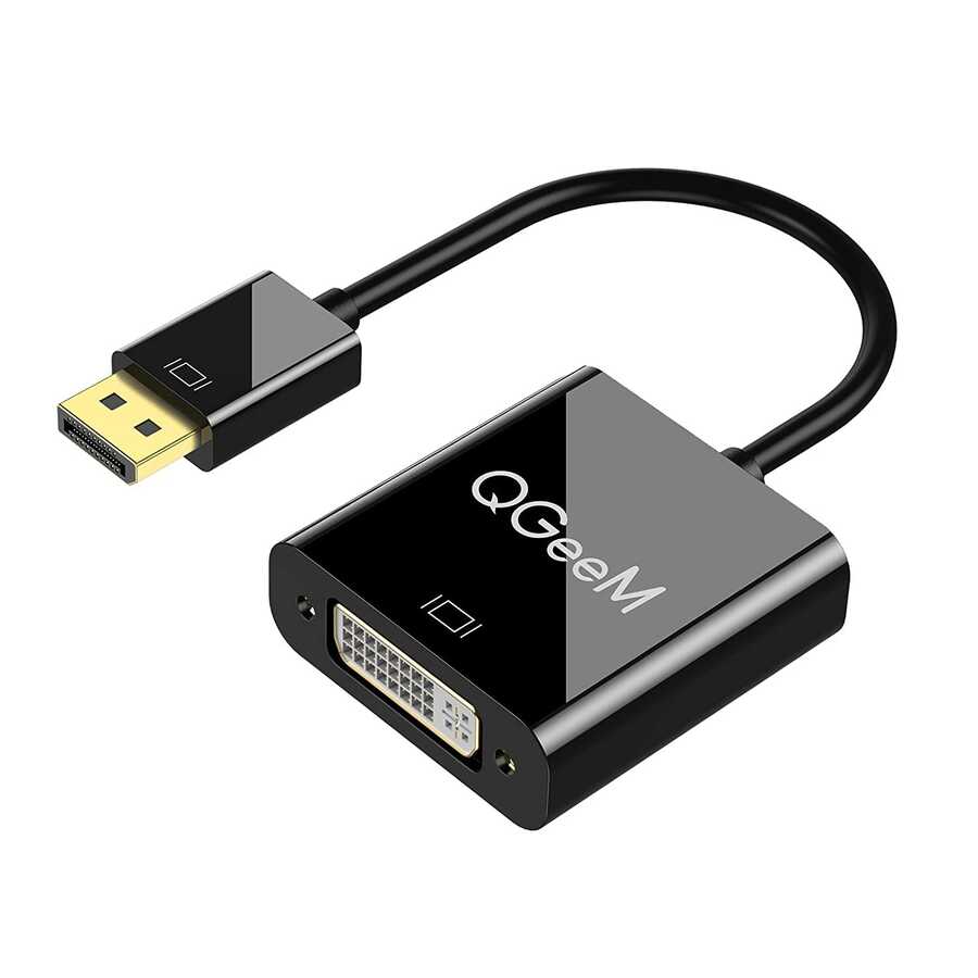 Qgeem QG-HD24 DVI To Display Port Dönüştürücü - Siyah