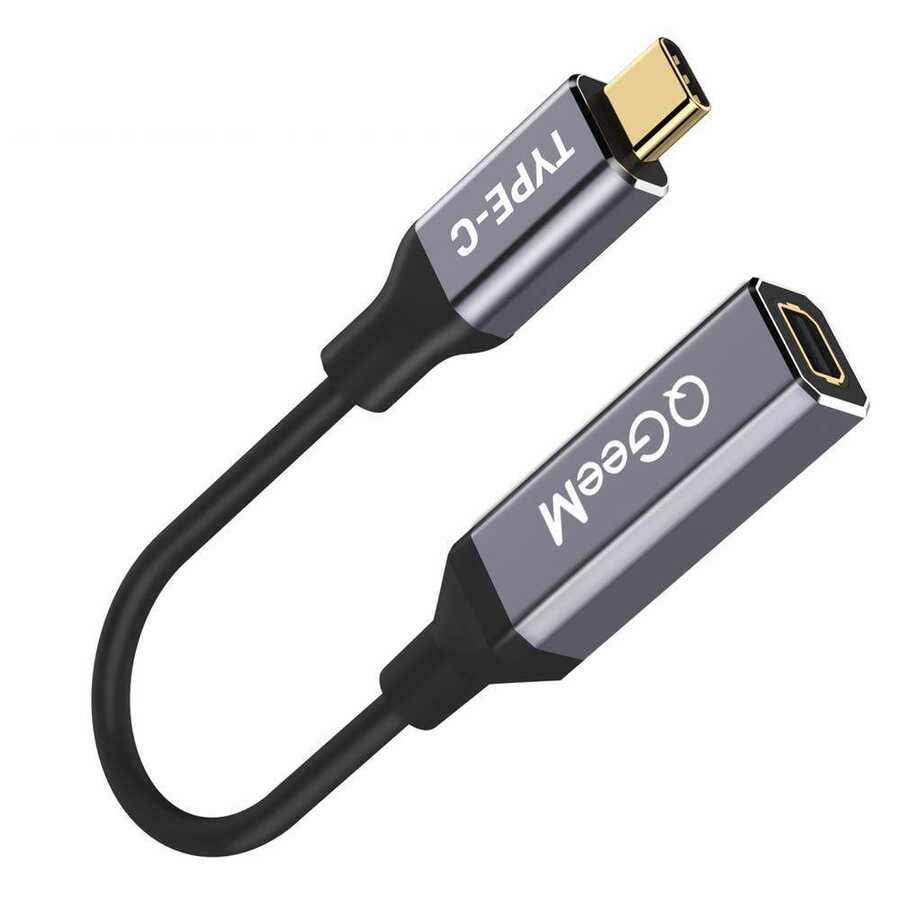 Qgeem QG-UA08 Type-C To Mini Display Dönüştürücü - Siyah