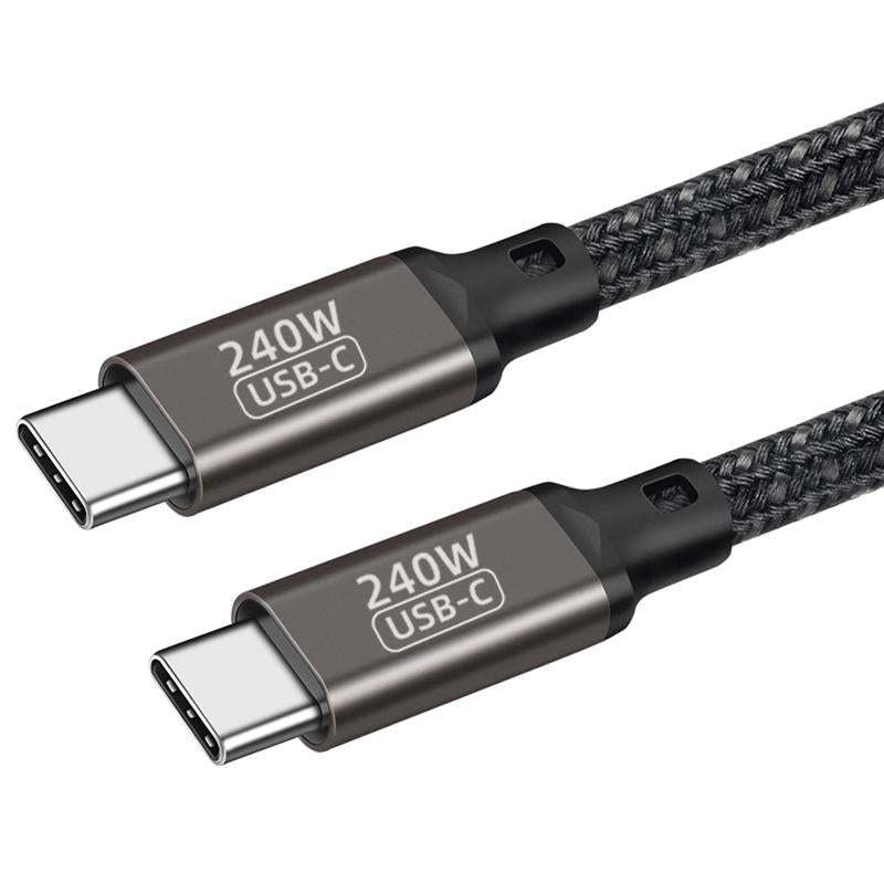Qgeem QG02 Type-C to Type-C PD3.1 Data Kablosu 240W 480Mbps 1.5 Metre - Siyah