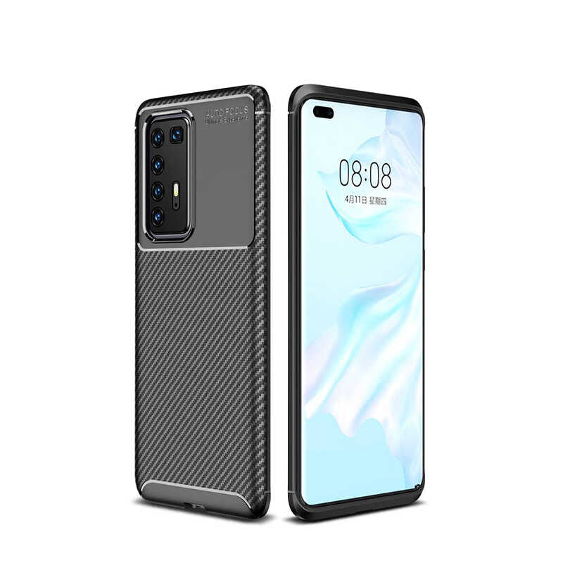 Huawei P40 Pro Kılıf Zore Negro Silikon Kılıf - Siyah