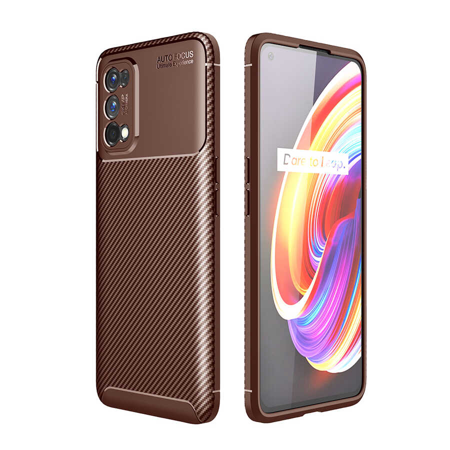 Realme 7 Pro Kılıf Zore Negro Silikon Kılıf - Kahverengi