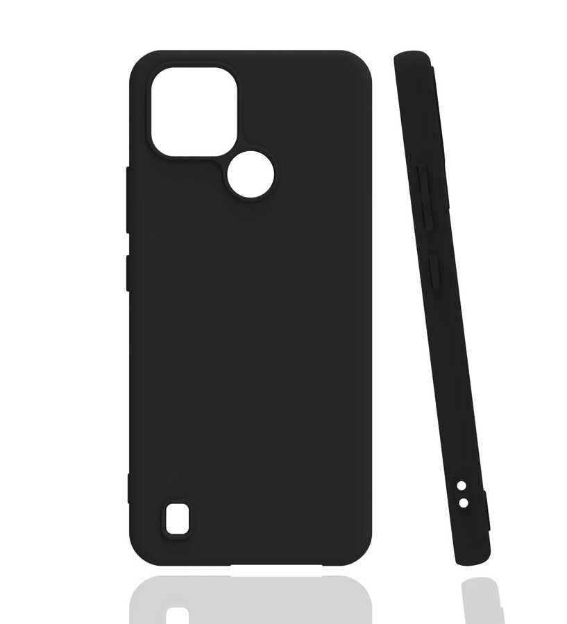 Realme C21 Kılıf Zore Biye Silikon - Siyah