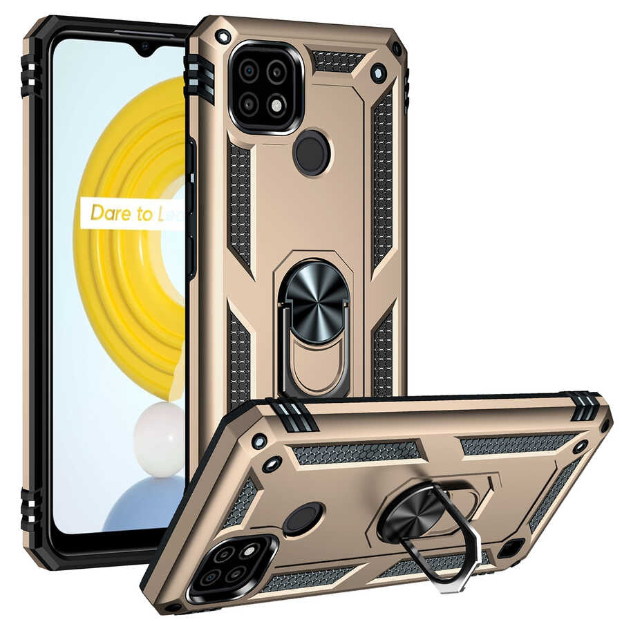 Realme C21 Kılıf Zore Vega Kılıf - Gold
