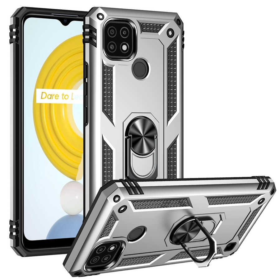 Realme C21 Kılıf Zore Vega Kılıf - Gri