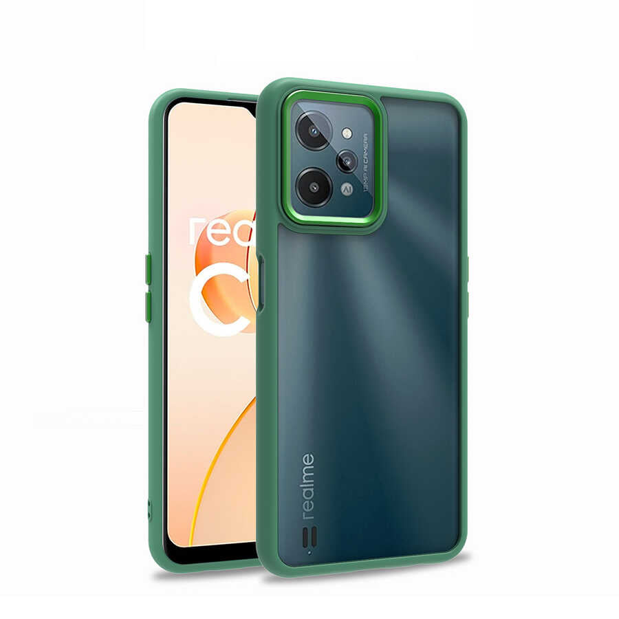 Realme C31 Kılıf Zore Flora Kılıf - Yeşil