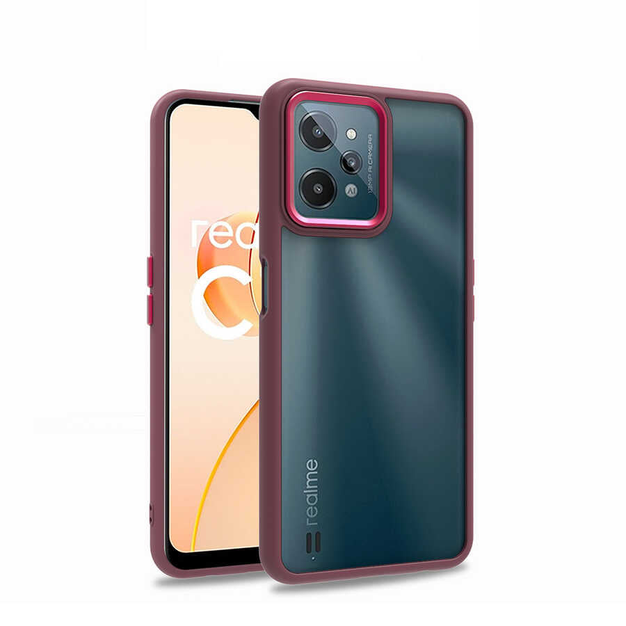 Realme C31 Kılıf Zore Flora Kılıf - Kırmızı