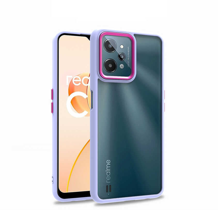 Realme C31 Kılıf Zore Flora Kılıf - Lila