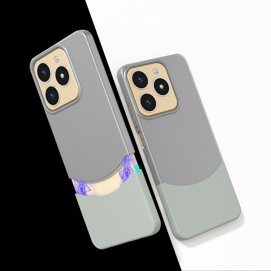 Realme C61 Kılıf Mıknatıslı Zore Duble Kılıf - Gri