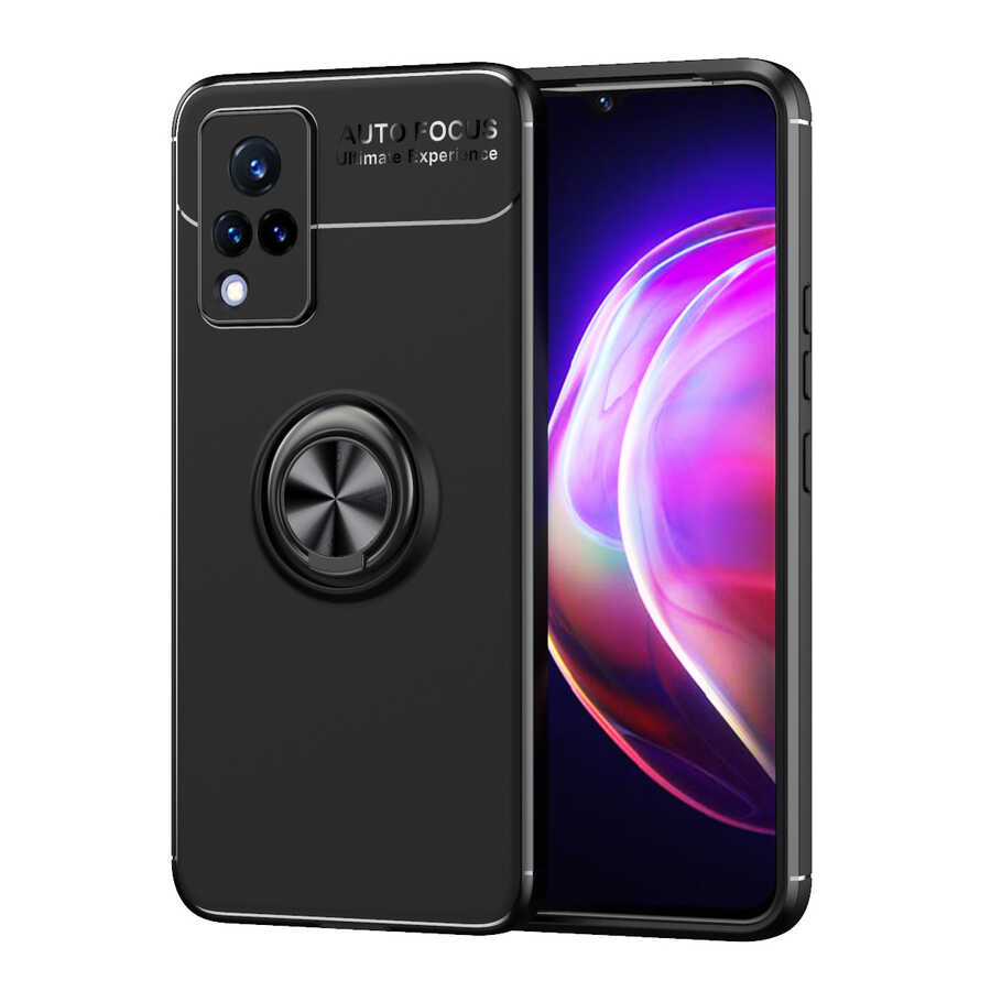 Vivo V21 Kılıf Zore Ravel Silikon Kılıf - Siyah