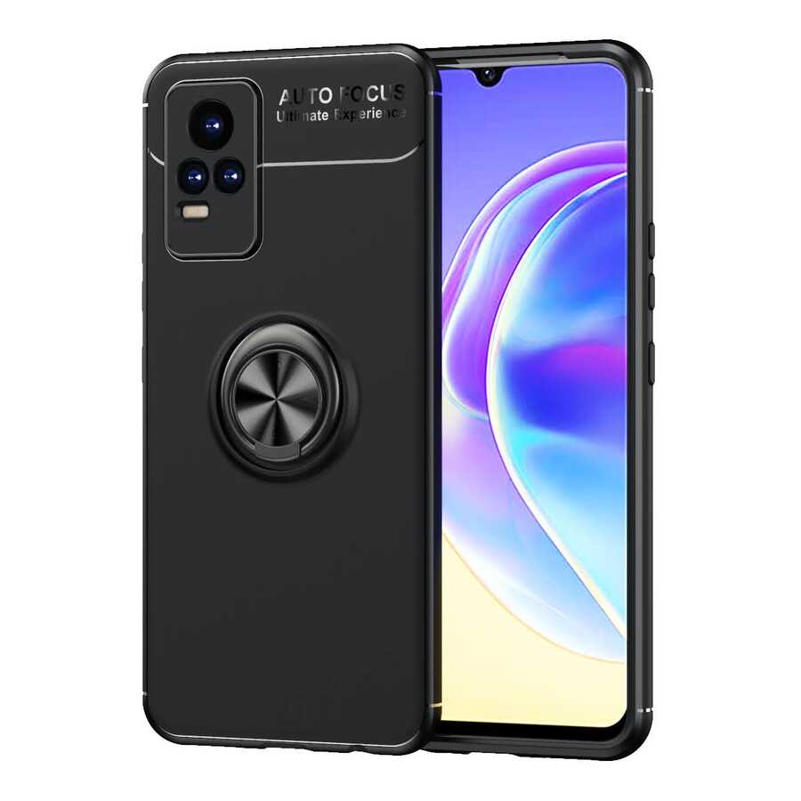 Vivo V21E Kılıf Zore Ravel Silikon Kılıf - Siyah
