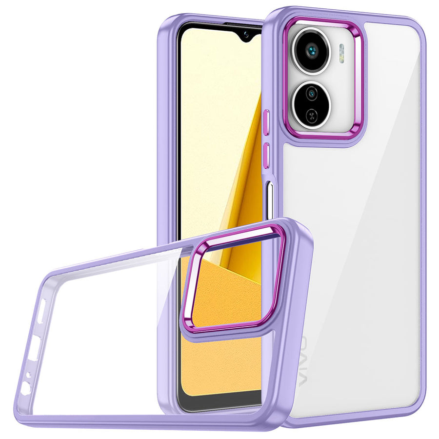 Vivo Y16 Kılıf Zore Flora Kılıf - Lila