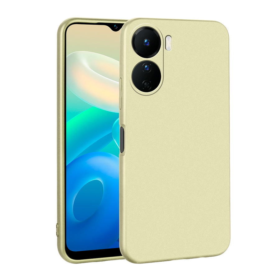 Vivo Y16 Kılıf Zore Premier Silikon Kılıf - Gold