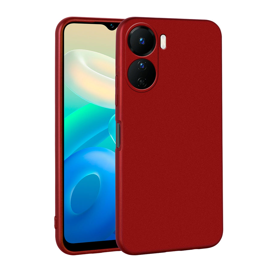Vivo Y16 Kılıf Zore Premier Silikon Kılıf - Kırmızı