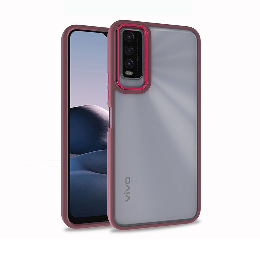 Vivo Y20 Kılıf Zore Flora Kılıf - Kırmızı