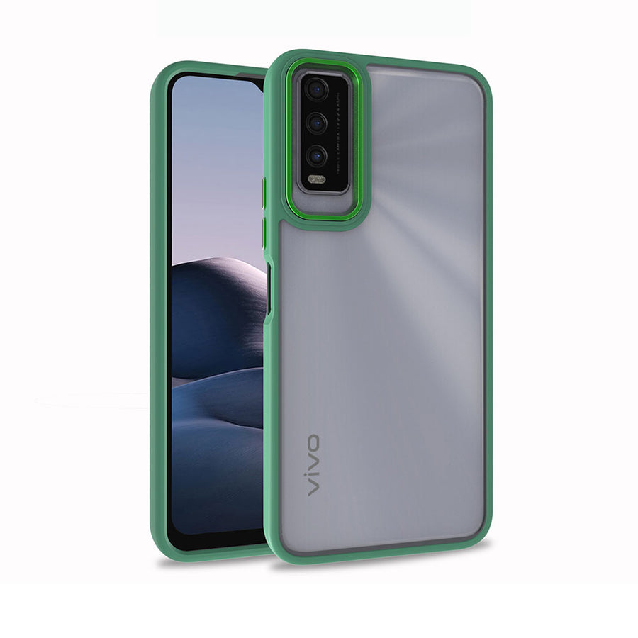 Vivo Y20 Kılıf Zore Flora Kılıf - Yeşil