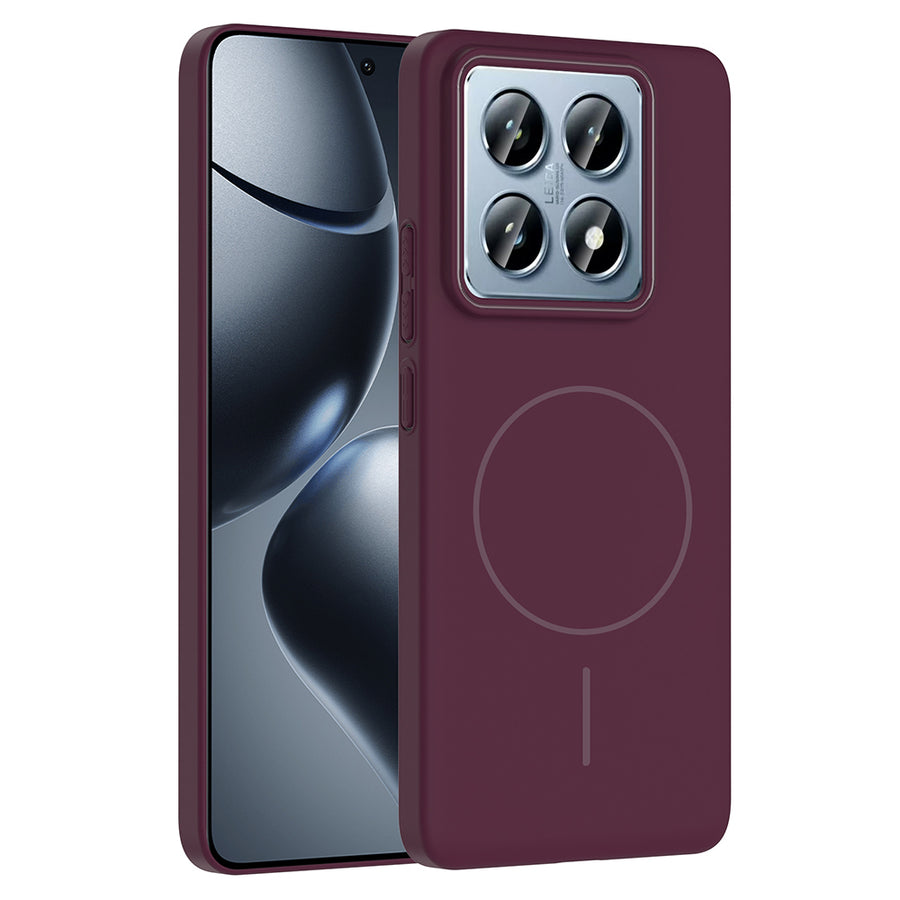 Xiaomi 14T Pro Kılıf M-safe Şarj Özellikli Zore Ruby Sert Kılıf - Mürdüm