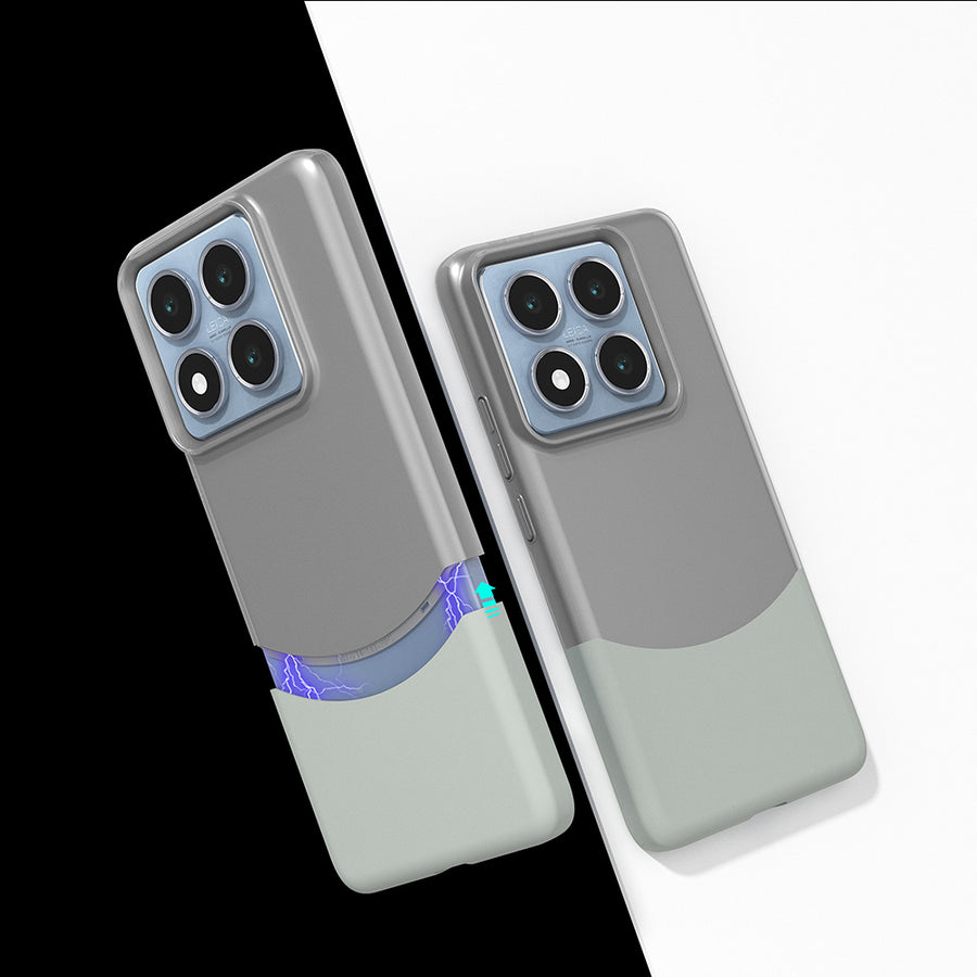 Xiaomi 14T Pro Kılıf Mıknatıslı Zore Duble Kılıf - Gri