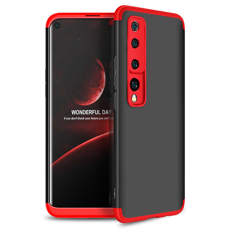 Xiaomi Mi 10 Kılıf Zore Ays Kılıf - Siyah-Kırmızı