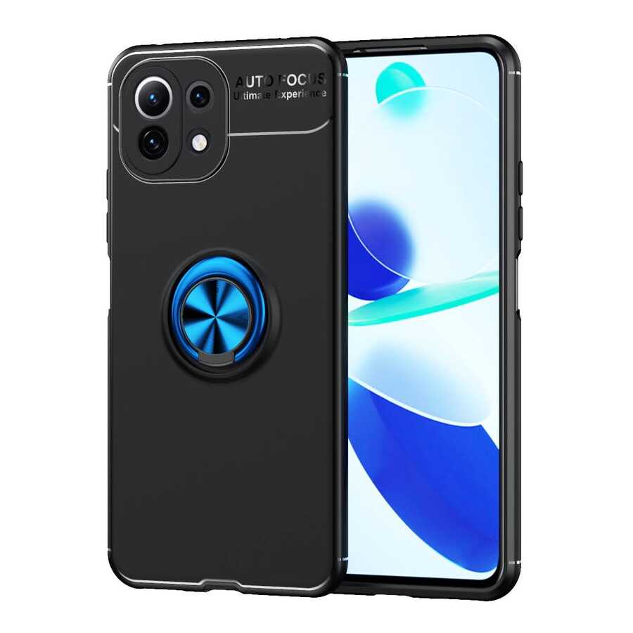 Xiaomi Mi 11 Lite Kılıf Zore Ravel Silikon Kılıf - Siyah-Mavi
