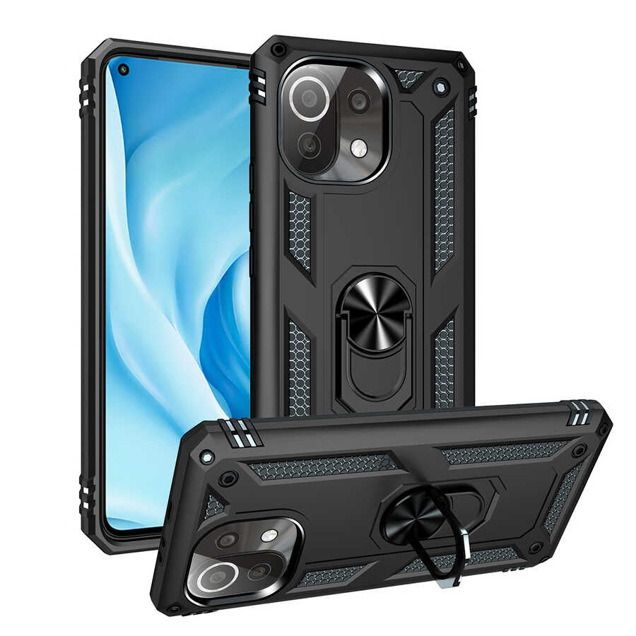 Xiaomi Mi 11 Lite Kılıf Zore Vega Kılıf - Siyah