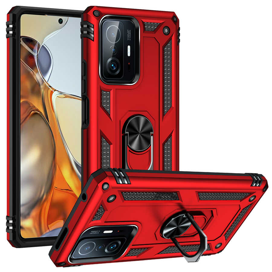Xiaomi Mi 11T Pro 5G Kılıf Zore Vega Kılıf - Kırmızı