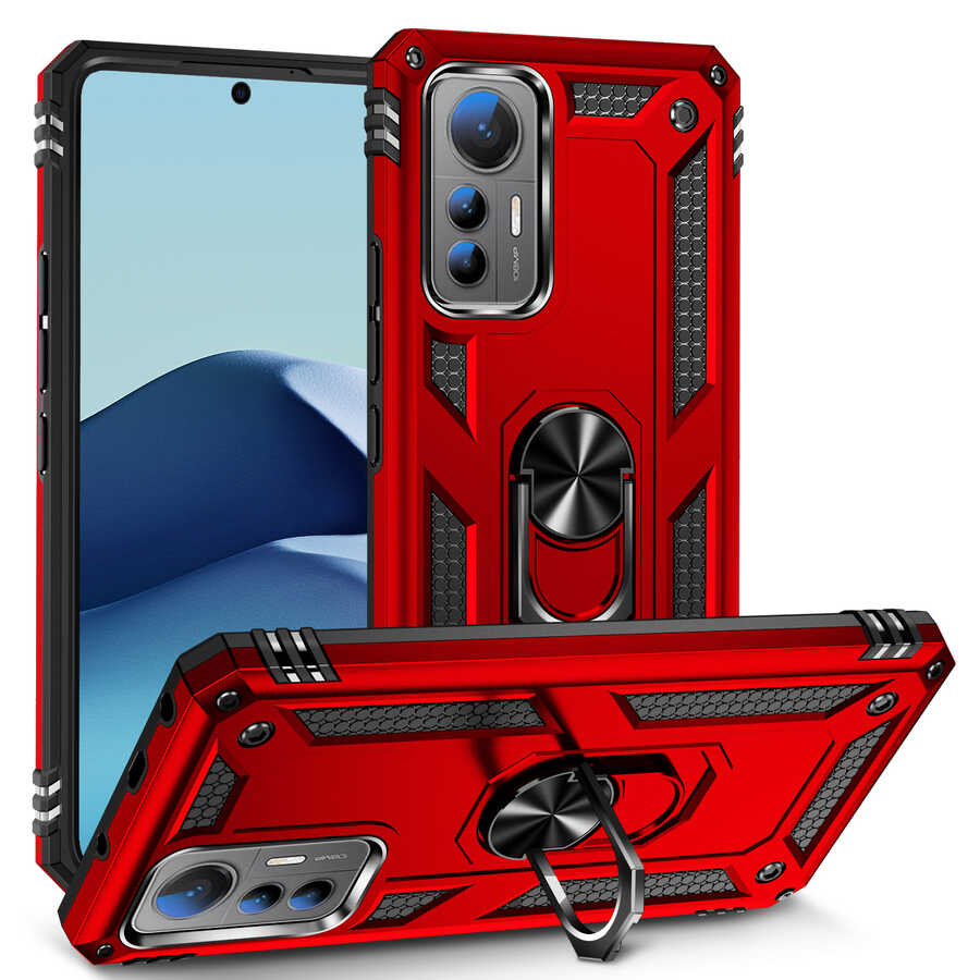 Xiaomi Mi 12 Lite Kılıf Zore Vega Kılıf - Kırmızı