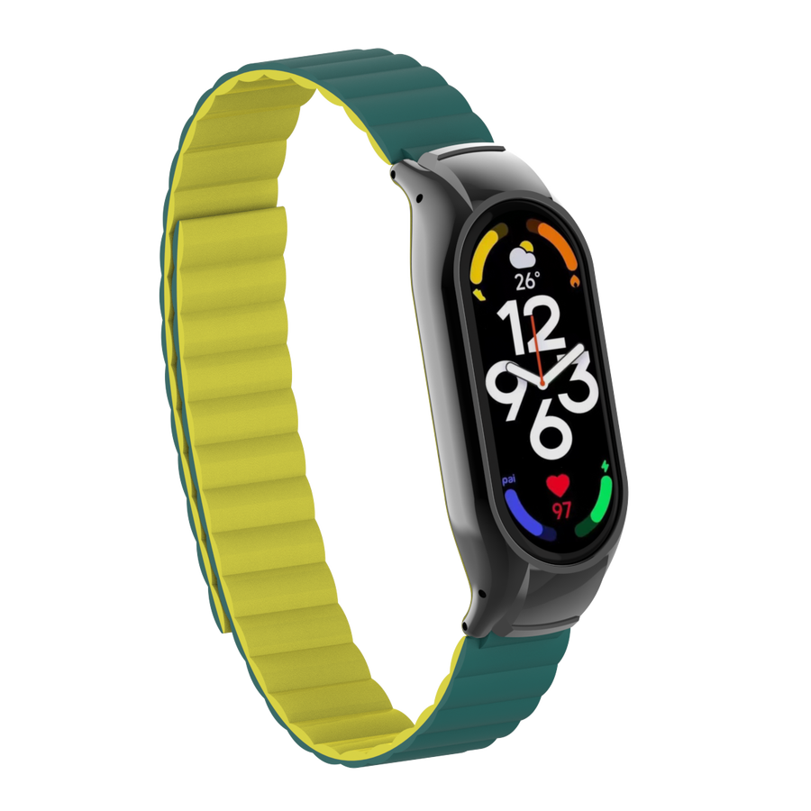Xiaomi Mi Band 7 KRD-69 Kordon - Koyu Yeşil-Sarı