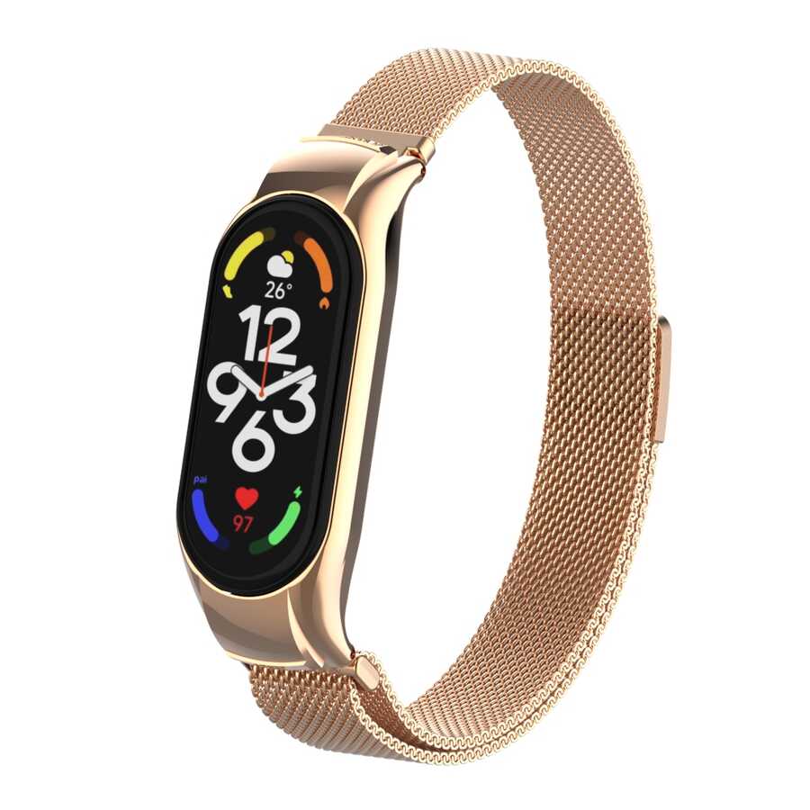 Xiaomi Mi Band 7 Zore KRD-01 Metal Kordon - Rose Gold