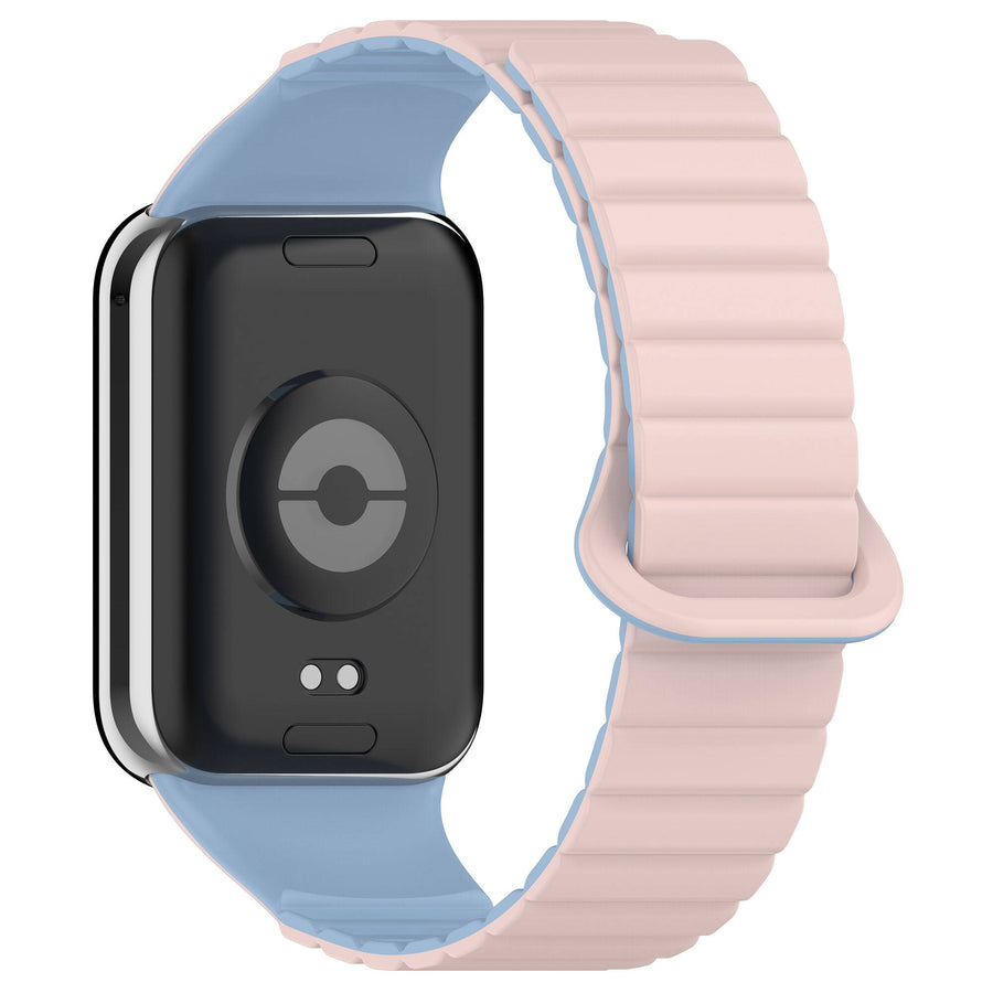 Xiaomi Mi Band 8 Pro Silikon Kordon Zore KRD-105 Strap Kayış - Pembe-Mavi
