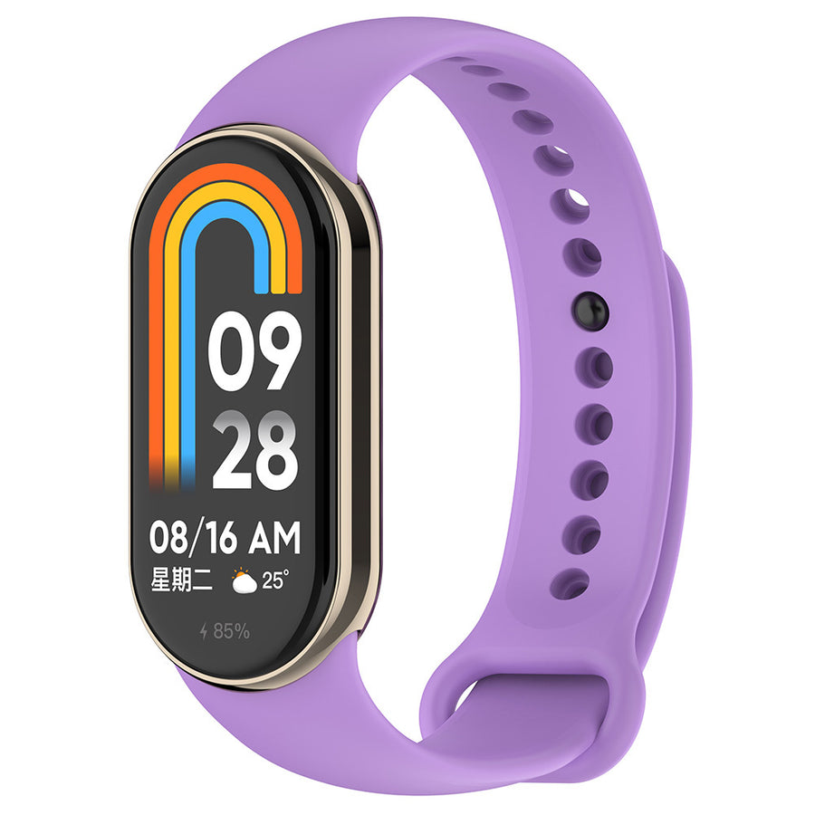 Xiaomi Mi Band 9 Serisi Klasik Kordon Silikon Strap Kayış - Lila
