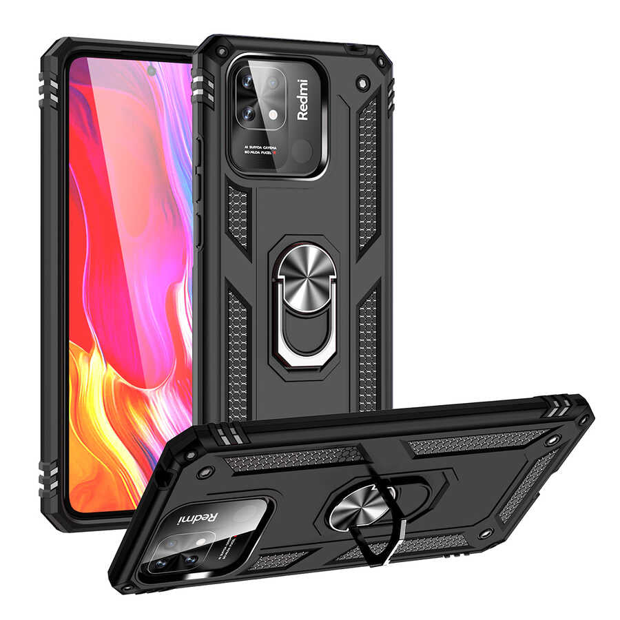 Xiaomi Poco C40 Kılıf Zore Vega Kılıf - Siyah